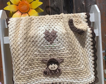 Crochet Baby Blanket, Cow Baby Blanket, Cow Blanket, Handmade Baby Blanket, Crochet Baby Blanket, Baby Blanket