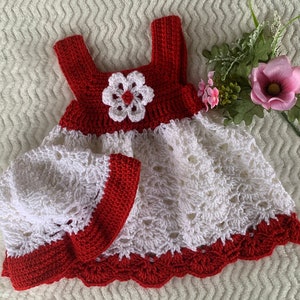 Crochet Baby Dress, Baby Sundress, Crochet Baby Girl Dress, Crochet Baby Girl Outfit,  Handmade Baby Girl Dress, Crochet Baby Outfit