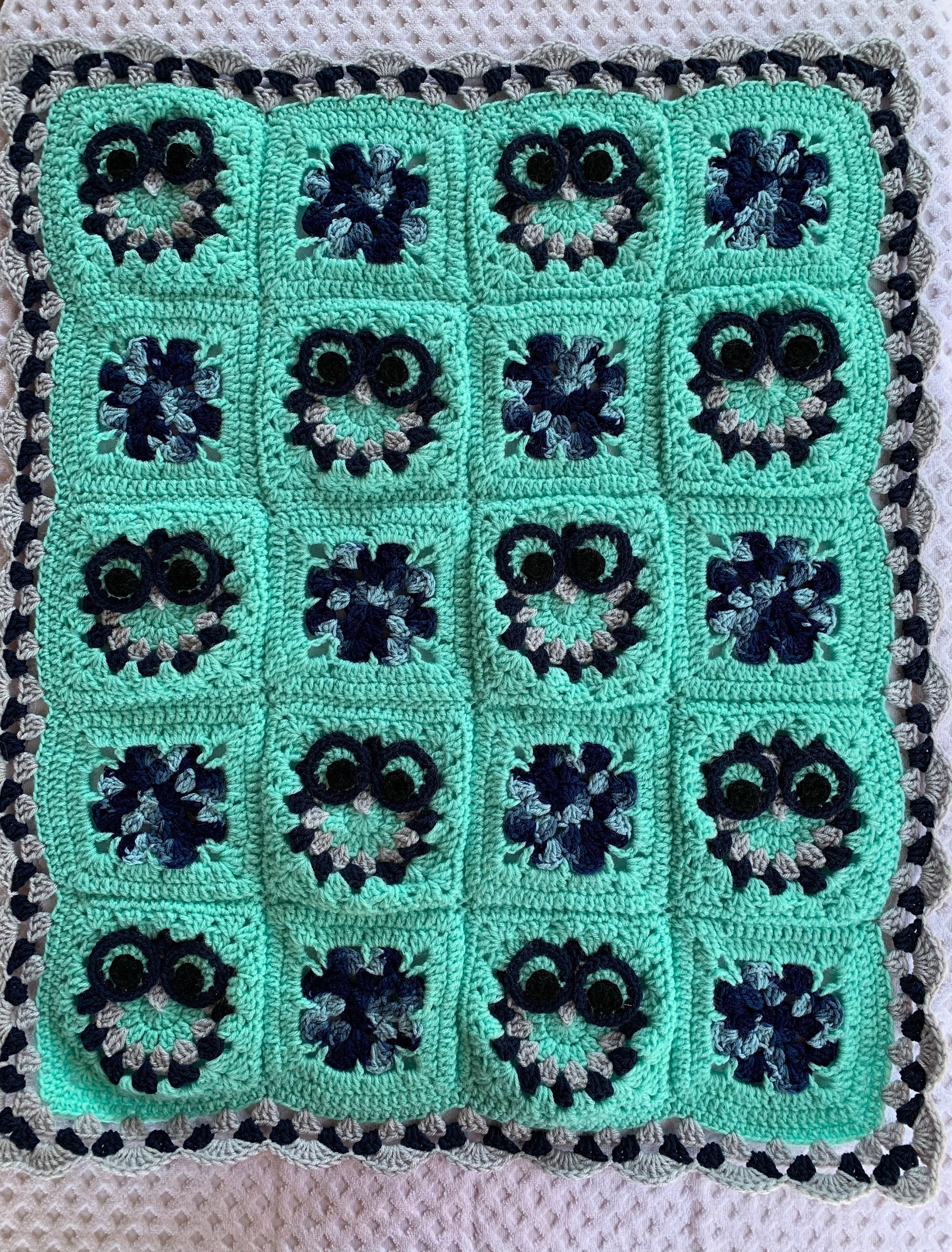 Crochet Owl Baby Blanket: Handmade Granny Square Blanket