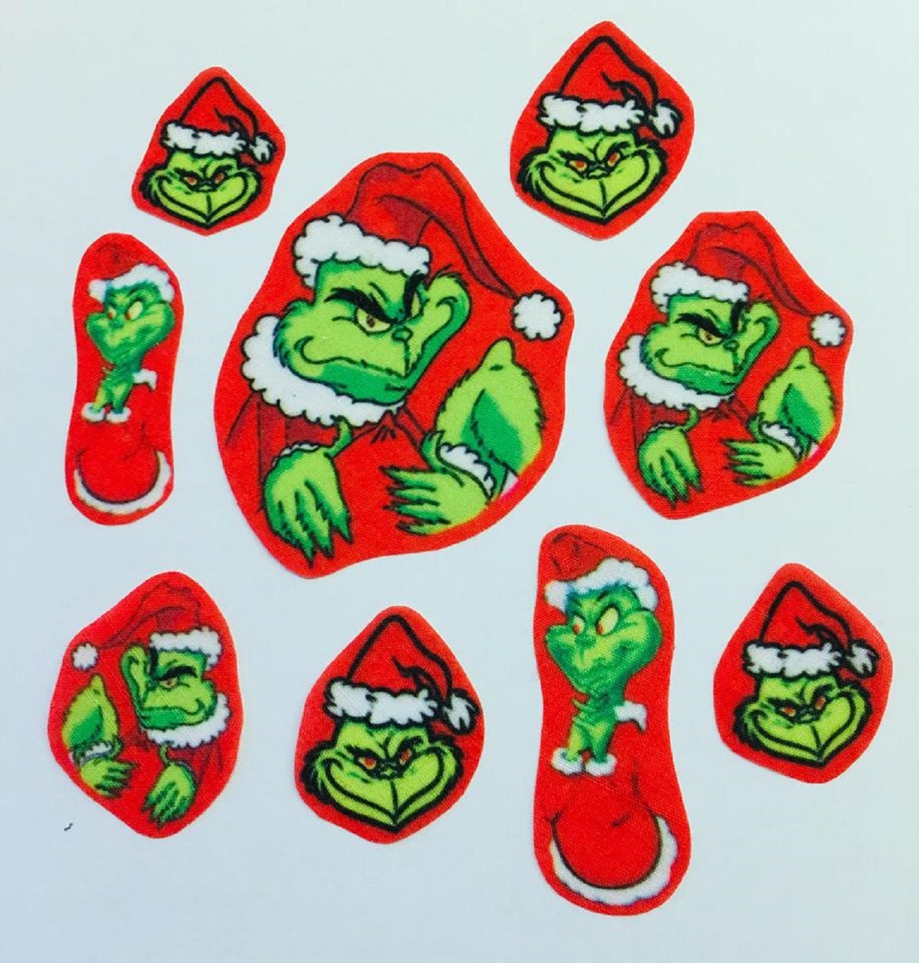Set of Grinch iron on fabric motifs/patches/embellishments Etsy