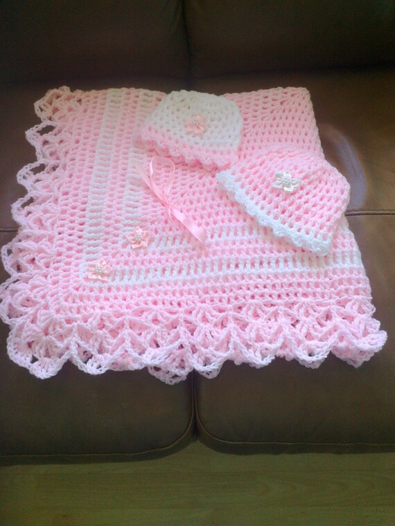 Conjuntos De Chales De Bebe De Ganchillo A Mano Hechos En Etsy