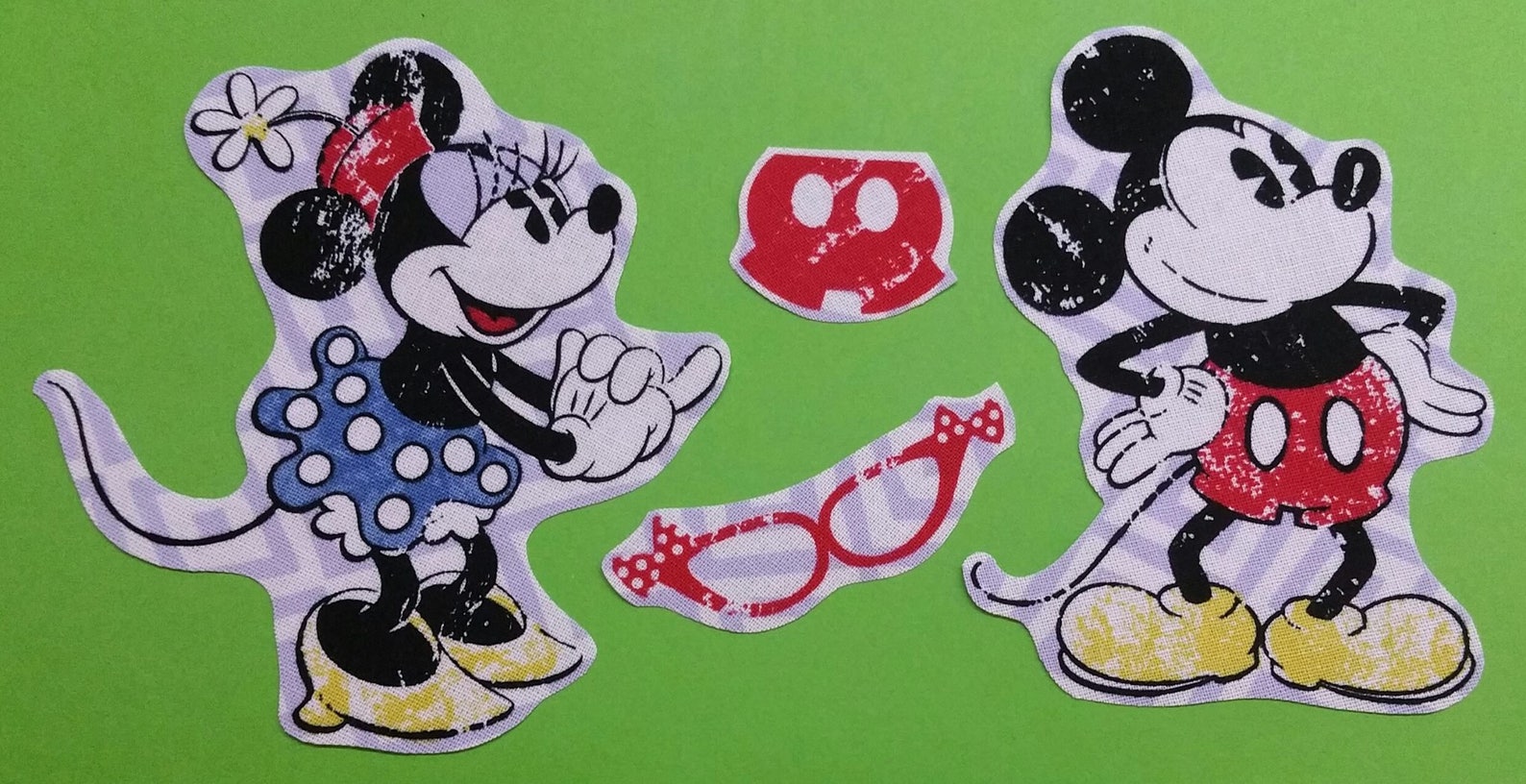 Mickey and Minnie Mouse iron on fabric Etsy