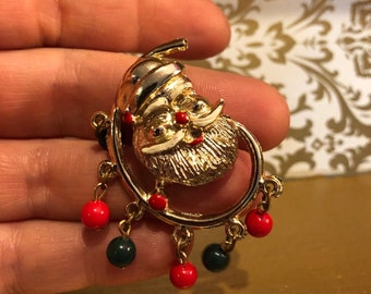 vintage santa brooch christmas gift