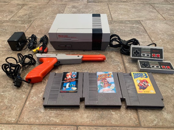 Original Nintendo Nes Console System W/ Super Mario 1 2 3 With - Etsy