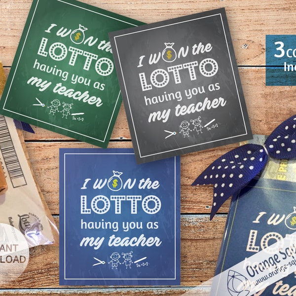 Won the Lotto Gift Tags, Printable Favor Labels for Staff/Co-worker/Teacher Appreciation, INSTANT DOWNLOAD, digital file