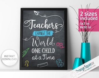 Teacher Gift Wall Art Printable | Inspirational Quotes | Digital Download