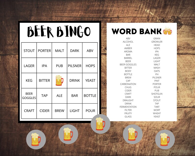 beer bingo beer games drinking games beer printables beer