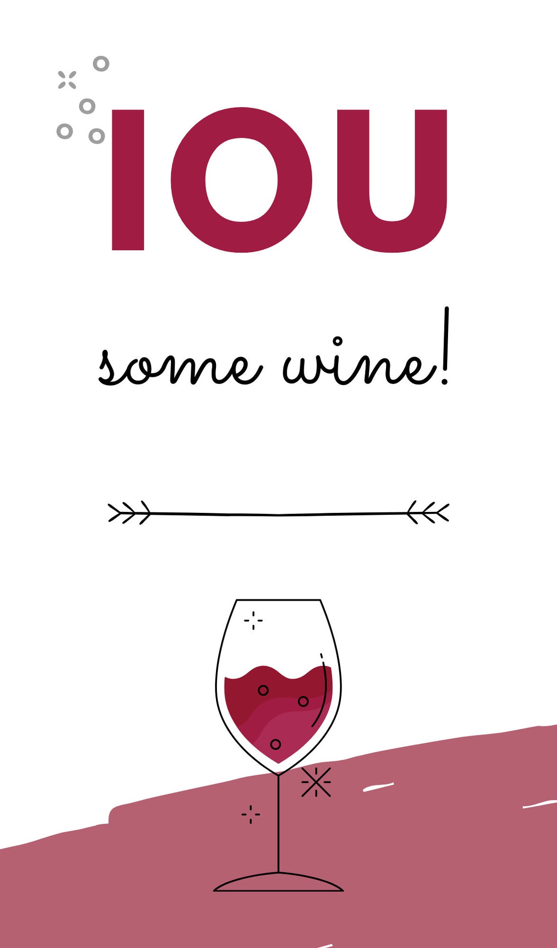 IOU wine card I.O.U. card funny wine card wine printables Etsy