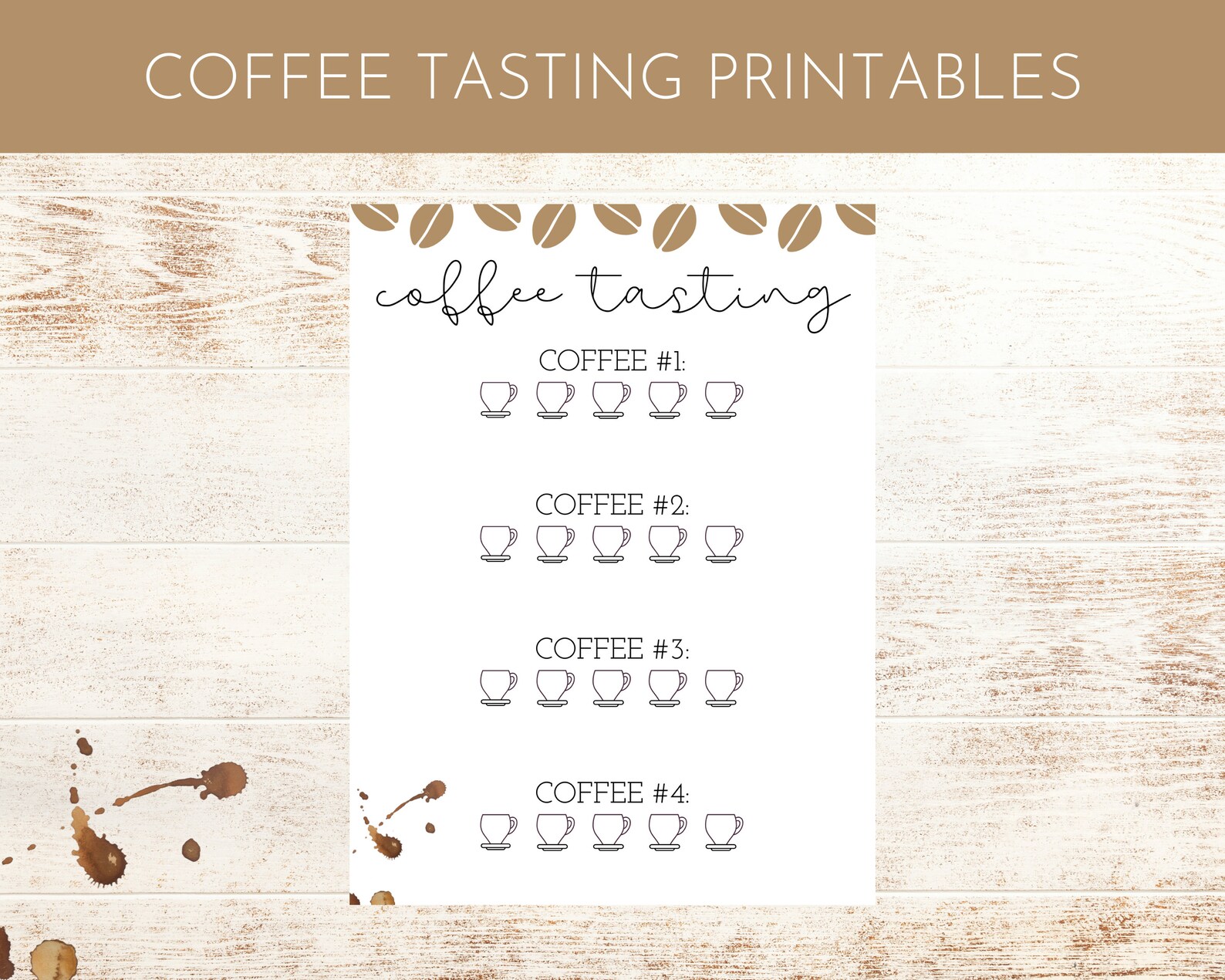Coffee Tasting Scorecard Printable PDF Instant Download Etsy