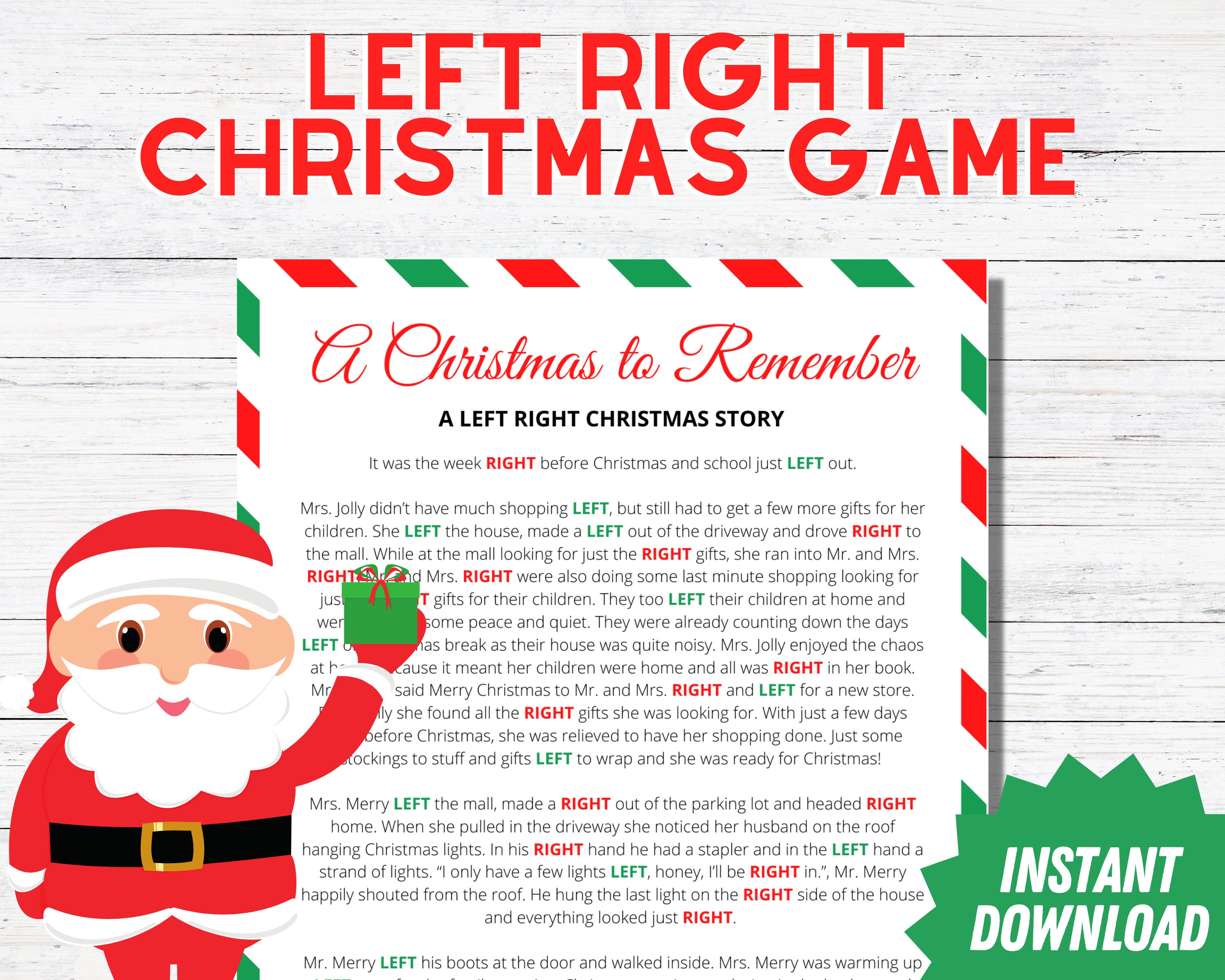 Left Right Christmas Game 🎅🏻🌲🎁 The perfect game for your gift exchange ...