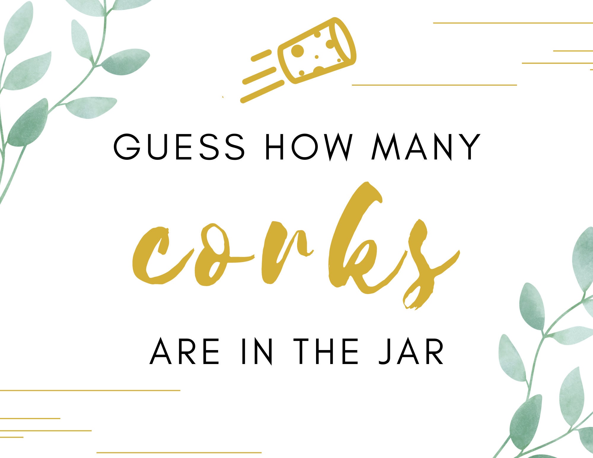 Guess how many corks in the jar bridal shower games bridal | Etsy