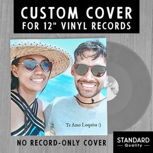 Custom Record Cover with your Photos (No Vinyl Disc Included), Two Sided Printed Sleeve, 12" Personalized Album Jacket, Print Damage Covers