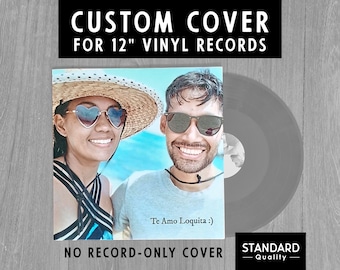 Custom Record Cover with your Photos (No Vinyl Disc Included), Two Sided Printed Sleeve, 12" Personalized Album Jacket, Print Damage Covers