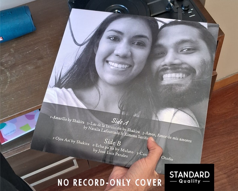 Custom Record Cover with your Photos No Vinyl Disc Included, Two Sided Printed Sleeve, 12 Personalized Album Jacket, Print Damage Covers image 6