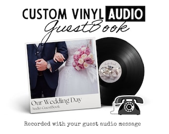 Vinyl Record for Wedding Audio Guest Book Alternative to Sign with Your Photo, Unique Modern Guestbook Idea for Reception or Bridal Shower