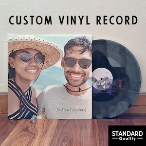 Custom Vinyl Record with your Mixtape & Pictures on Cover and Labels, 12", Black Two Sided, 40 mins in total, up to 10 Songs, Fastest Press