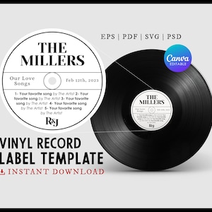Editable Vinyl Record Sticker Template for Wedding Record Etsy Editable Vinyl Record Sticker Template for Wedding Record Etsy