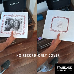 Custom Record Cover with your Photos No Vinyl Disc Included, Two Sided Printed Sleeve, 12 Personalized Album Jacket, Print Damage Covers image 10