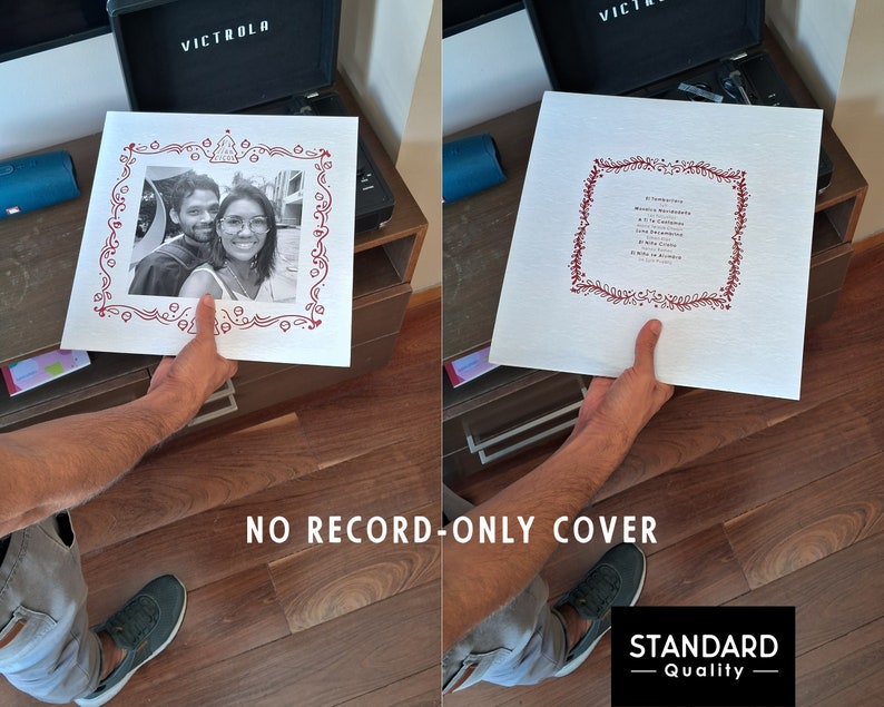 Custom Record Cover with your Photos No Vinyl Disc Included, Two Sided Printed Sleeve, 12 Personalized Album Jacket, Print Damage Covers image 10