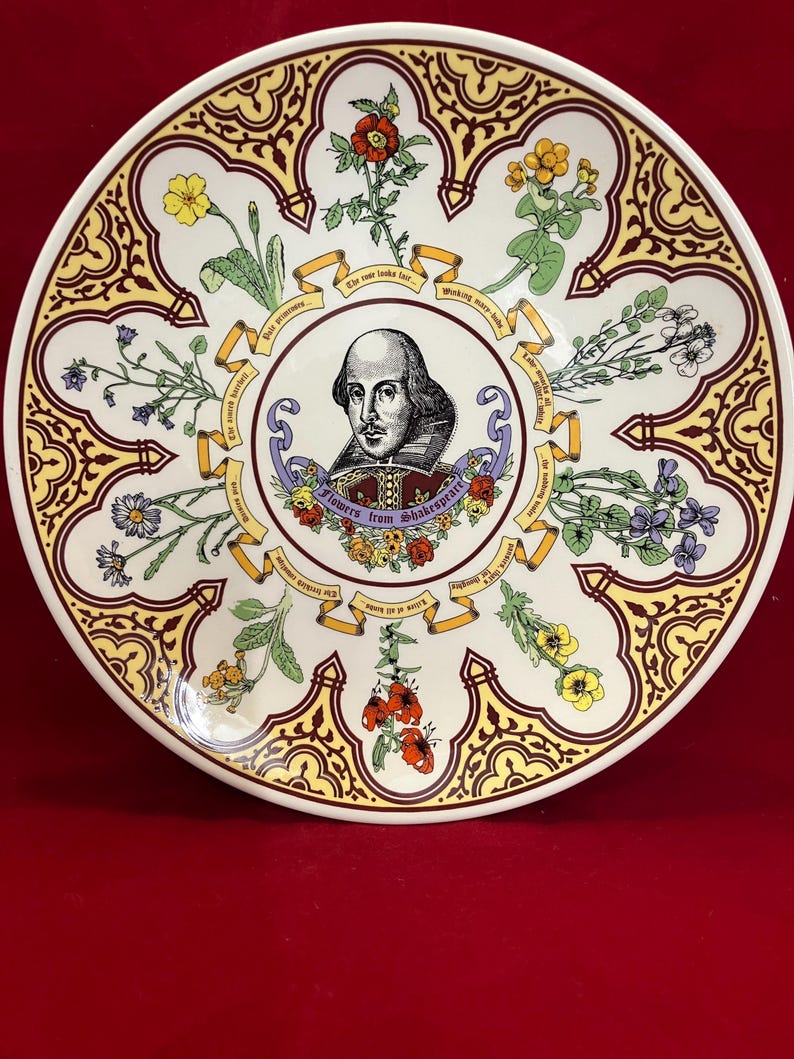 Htf Wedgewood Collectible Plate Flowers From Shakespeare Like New - Etsy
