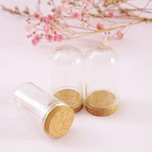 7pcs Glass Bottles Charms Rectangle Shape Mini Bell Bracelets