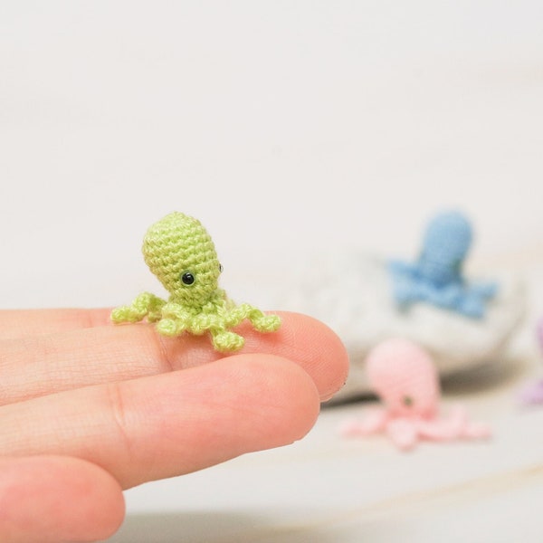 Mini octopus crochet, Miniature octopus, Amigurumi animals - Made to order