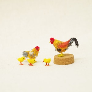 Miniature Crochet Chicken Family: Tiny Amigurumi Animals