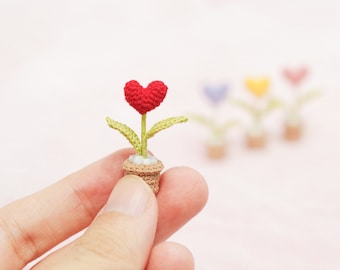 Tiny Crochet Heart Plant: Handmade Valentine's Gift