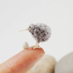 Micro Amigurumi Kiwi Pajaro Con Huevo Pequeno Crochet Kiwi Etsy