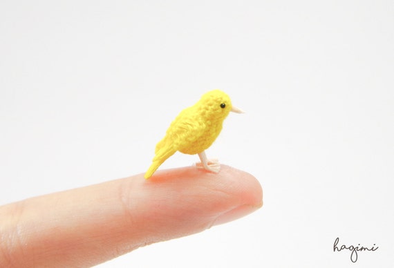 Miniature Oiseau Canari Oiseau Au Crochet Minuscule Micro Oiseau Canari Oiseau Amigurumi