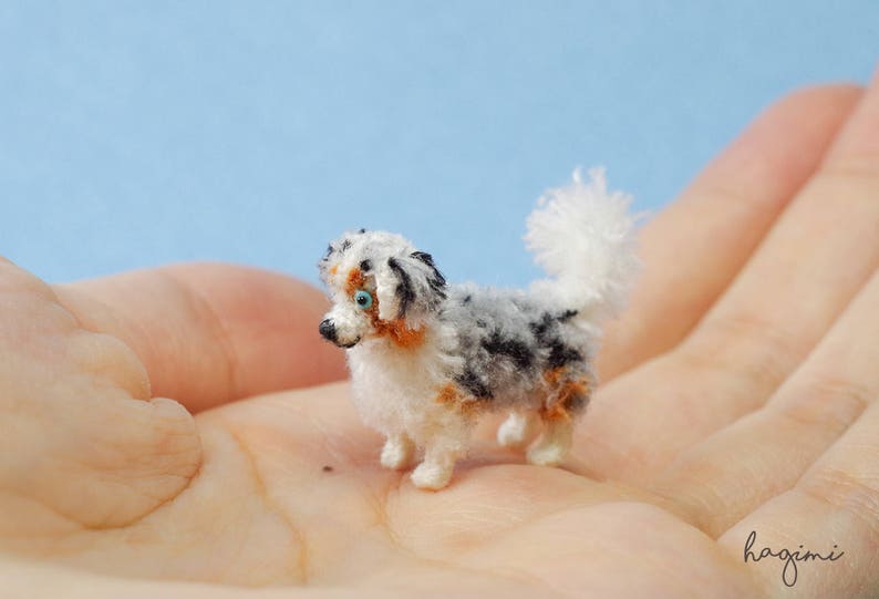 Miniature crochet australian shepherd dog Tiny australian Etsy