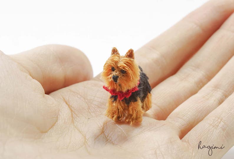 Miniature Yorkshire Terrier Tiny Crochet Dog Tiny Amigurumi Etsy