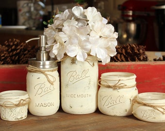 Farmhouse Mason Jar Collection- Weddings-Bathroom-Kitchen- Decor
