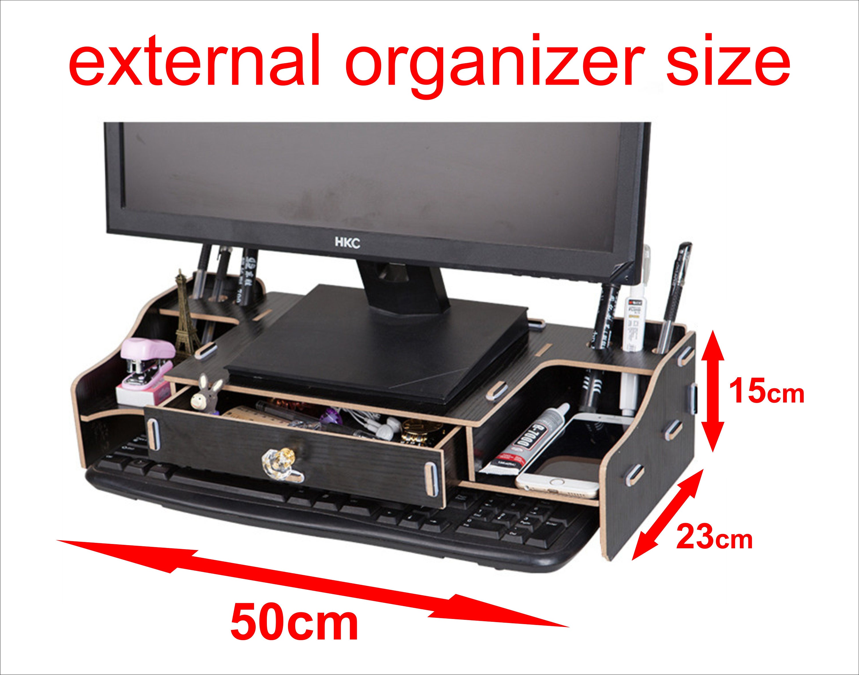 Monitor Organizer Stand Wooden Template / Laser Cut Files Gift Etsy