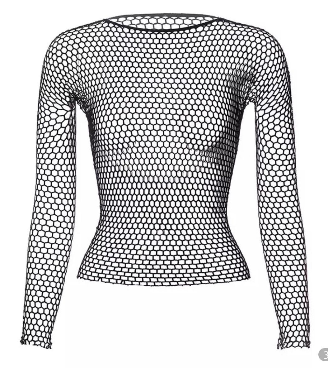 Black Fishnet Shirt unisex One Size