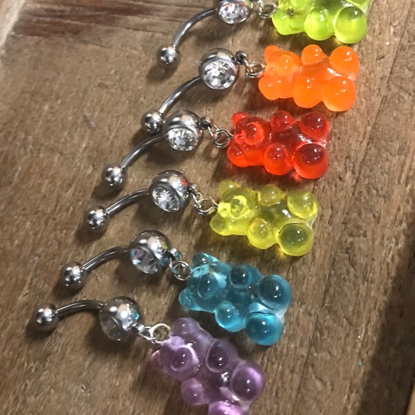 Gummy Bear CZ  Dangle Belly Ring