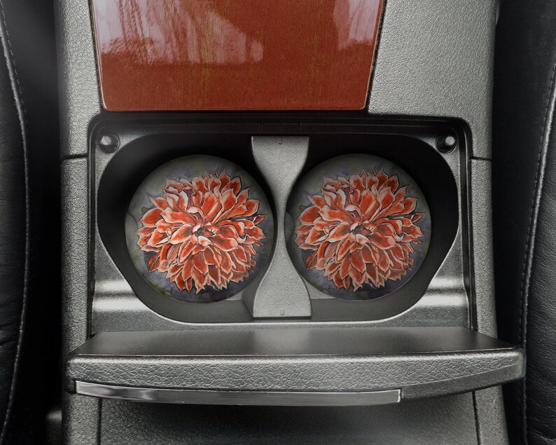 Flower Car Coasters Cute Car Coasters Cute Car Decor Car Etsy