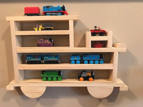Train Shaped Wooden Wall Shelving To Display And Your Image 0