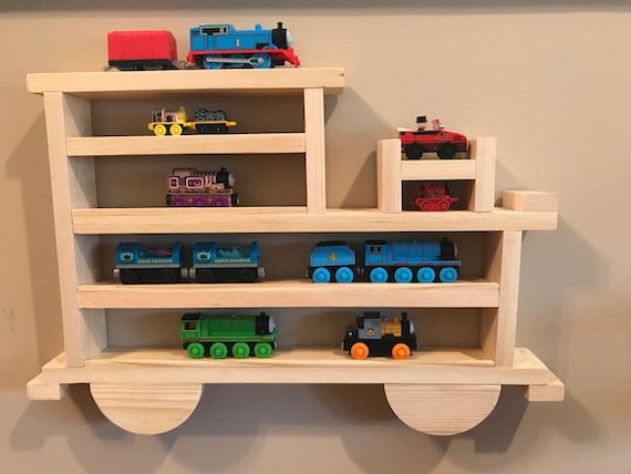 wooden train shelf