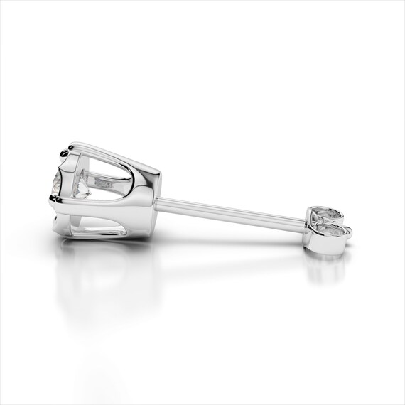 Diamond Miracle Stud Earrings SI1 Natural Diamonds 14k Solid White Gold Diamond Blossom Vintage Jewelry 0.05ct Total to 0.75ct