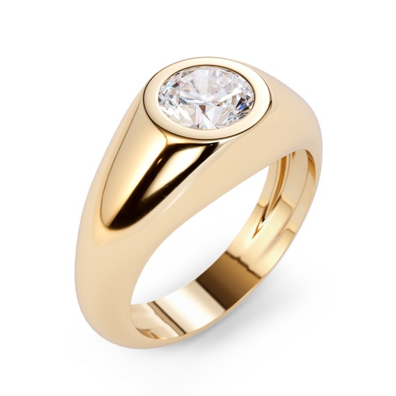 1.00 Carat Diamond Solitaire Gents Ring / Men's Wedding | Etsy