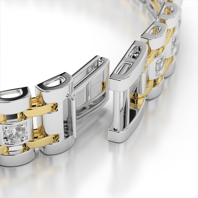 Men's Diamond Rolex Link Bracelet / Solid Gold Tennis Etsy