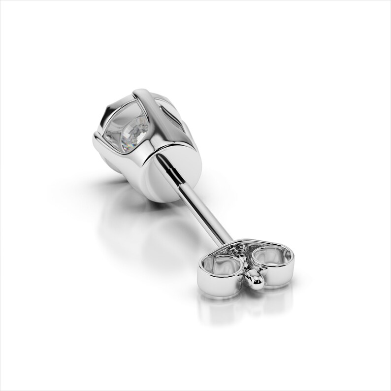 Diamond Miracle Stud Earrings SI1 Natural Diamonds 14k Solid White Gold Diamond Blossom Vintage Jewelry 0.05ct Total to 0.75ct