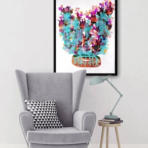 Botanische Malerei. Original gemaltes Aquarell und Acryl. Einzelstück.