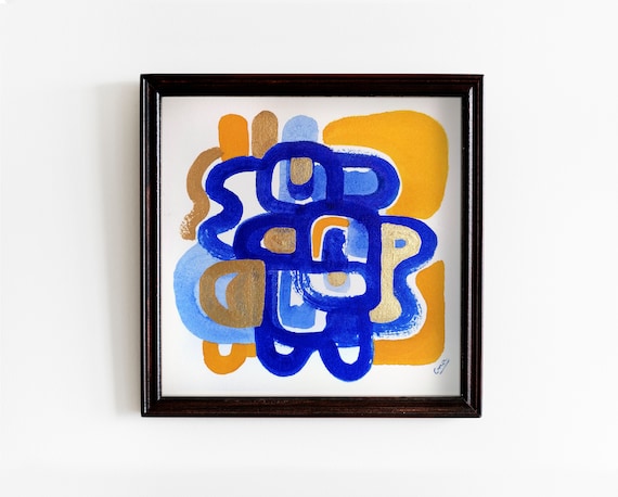 タイトル「マーベラス」抽象アクリル画 タイトル「マーベラス」抽象アクリル画 小さな抽象画。紙に手描きされ