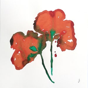 Flower watercolor painting. One-of-a-kind. image 1