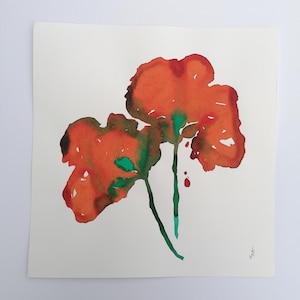Flower watercolor painting. One-of-a-kind. image 5