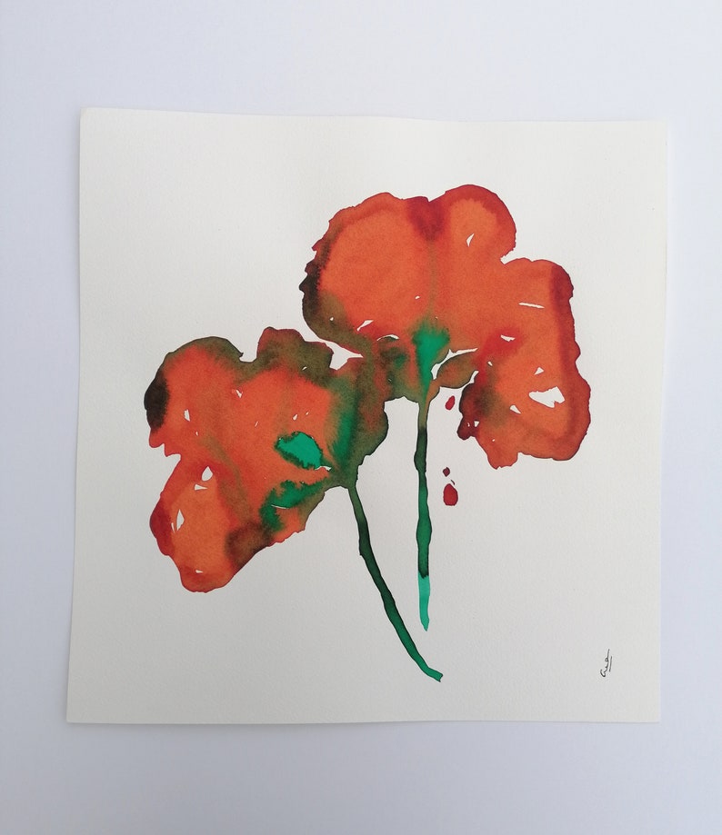 Flower watercolor painting. One-of-a-kind. image 5