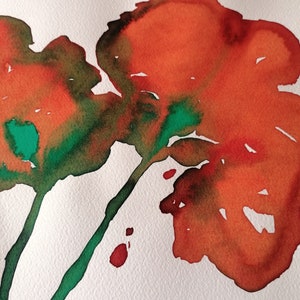 Flower watercolor painting. One-of-a-kind. image 3