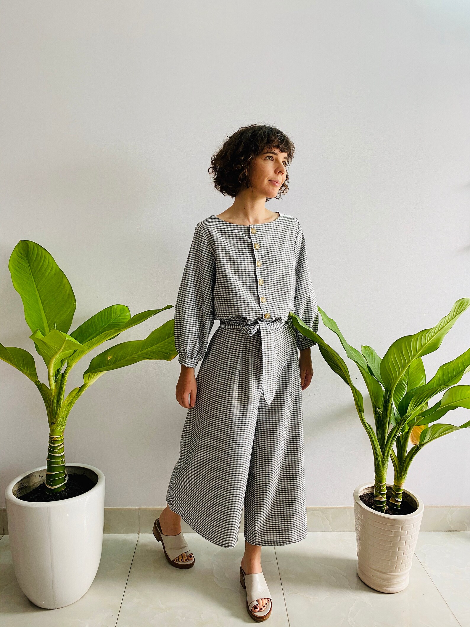 Lantern sleeve jumpsuit sewing pattern | Etsy